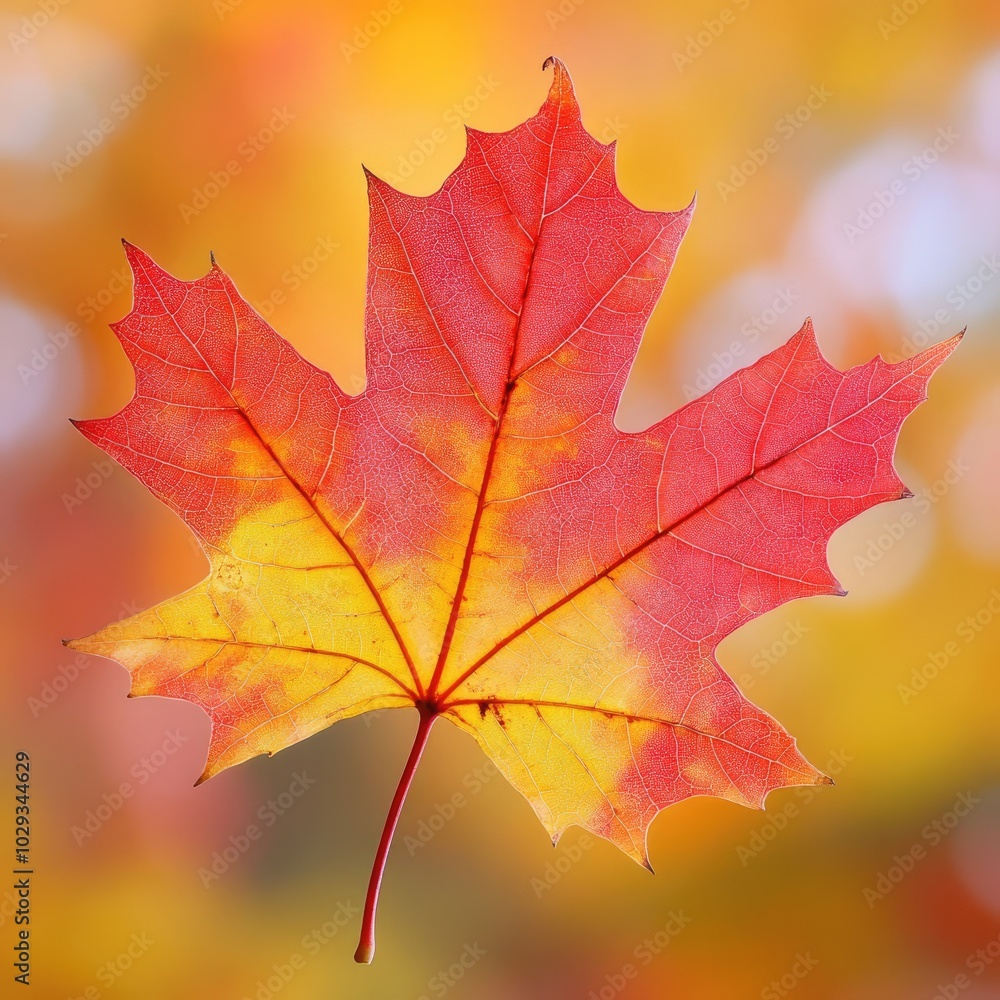 Vibrant Autumn Foliage. Abstract Maple Leaf in a Colourful Background Vibrant Autumn Foliage. Abstract Maple Leaf in a Colourful Background
