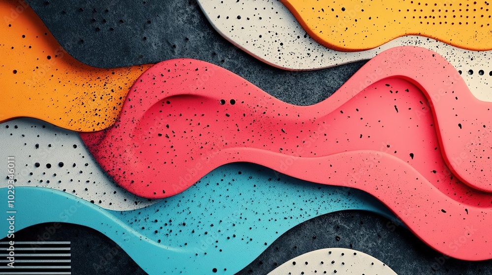 A vibrant abstract design featuring wavy patterns in various bold colors including orange, blue, and pink, perfect for creative projects. A vibrant abstract design featuring wavy patterns in various bold colors including orange, blue, and pink, perfect for creative projects.