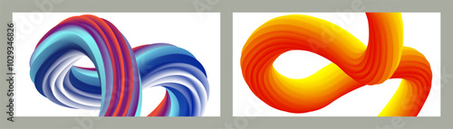 Abstract volumetric background. Cords. set of two illustrations. Toothpaste in a tube. Minimalism. Creative modern background. Cover design, wallpaper, background. eps vector.