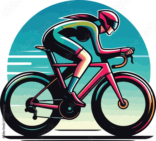 a man riding bike vector ,t shirt design