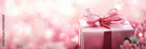 Romantic Surprise: Pink and Purple Gift Box with Ribbon in Isolated Background