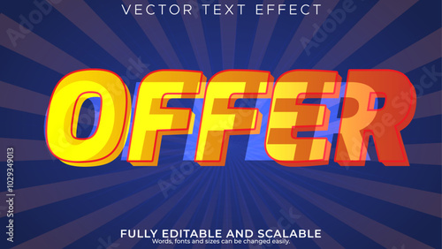 Editable text style effect - OFFER text style theme.