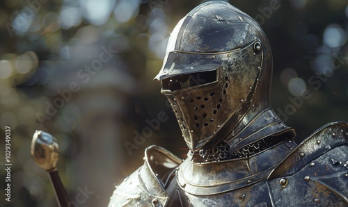 Fearless knight in shining armor, 4K hyperrealistic photo photo