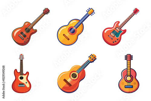 Guitar Silhouette Vector Illustration, Acoustic Guitar SVG, Musical Instrument, Guitar Silhouette
