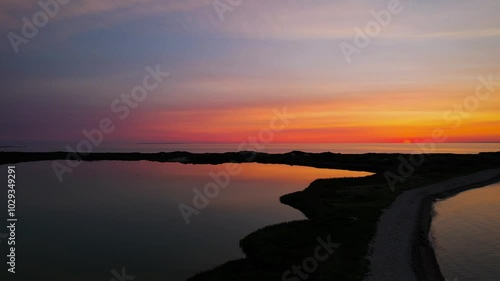 sunset over the lake