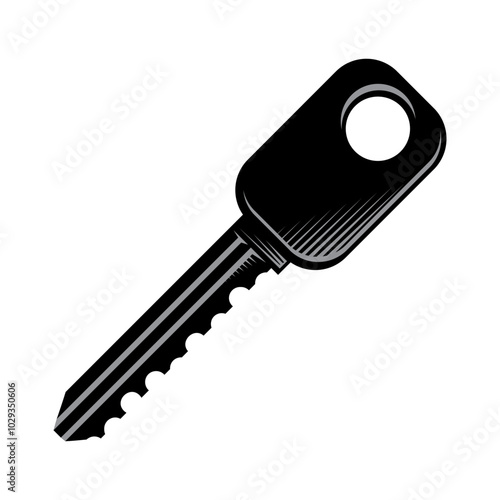 Vector key icon isolated on white background. Key icon. Lock or unlock sign. Padlock. Lock symbol. Unblock. Password icon. Access sign. Private access. Logo template. Safety symbol. Door key.
