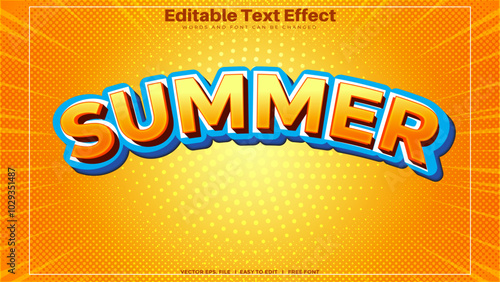 Editable text style effect - SUMMER text style theme.