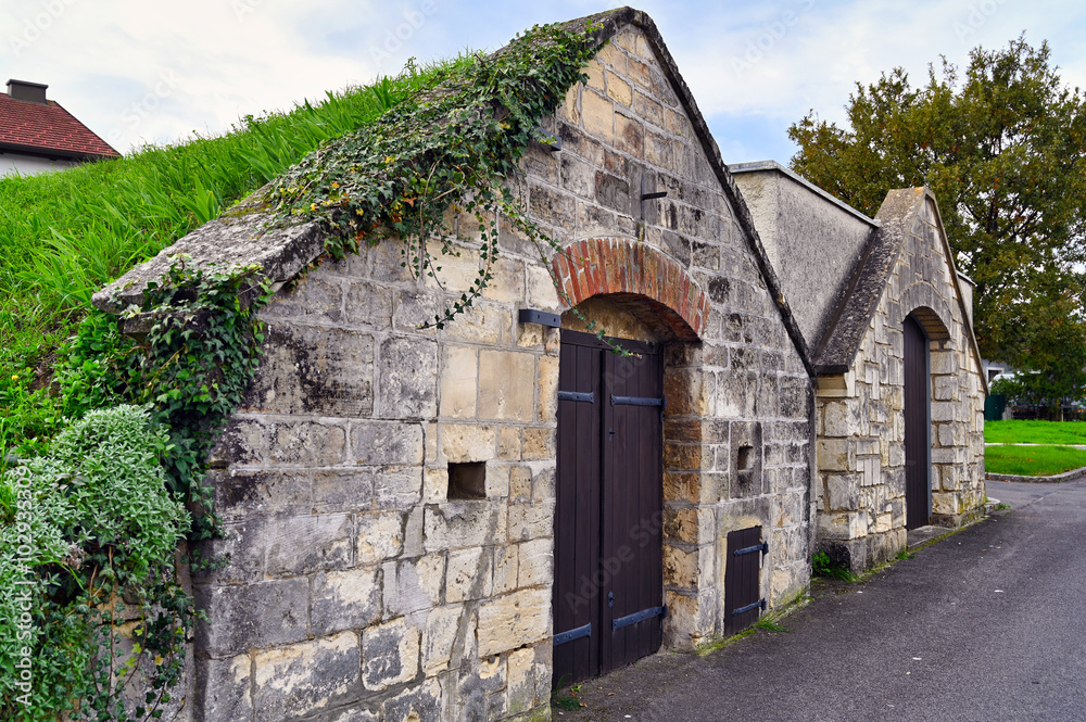 Old stone wine cellar in Purbach in Austria Old stone wine cellar in Purbach in Austria