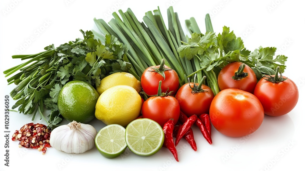 Tom Yum Goong: Ingredients used to make Tom Yum Goong include tomatoes, chili, galangal, lemongrass, onions, lime leaves, spring onions, and lime to give the Tom Yum a delicious flavor. Tom Yum Goong: Ingredients used to make Tom Yum Goong include tomatoes, chili, galangal, lemongrass, onions, lime leaves, spring onions, and lime to give the Tom Yum a delicious flavor.