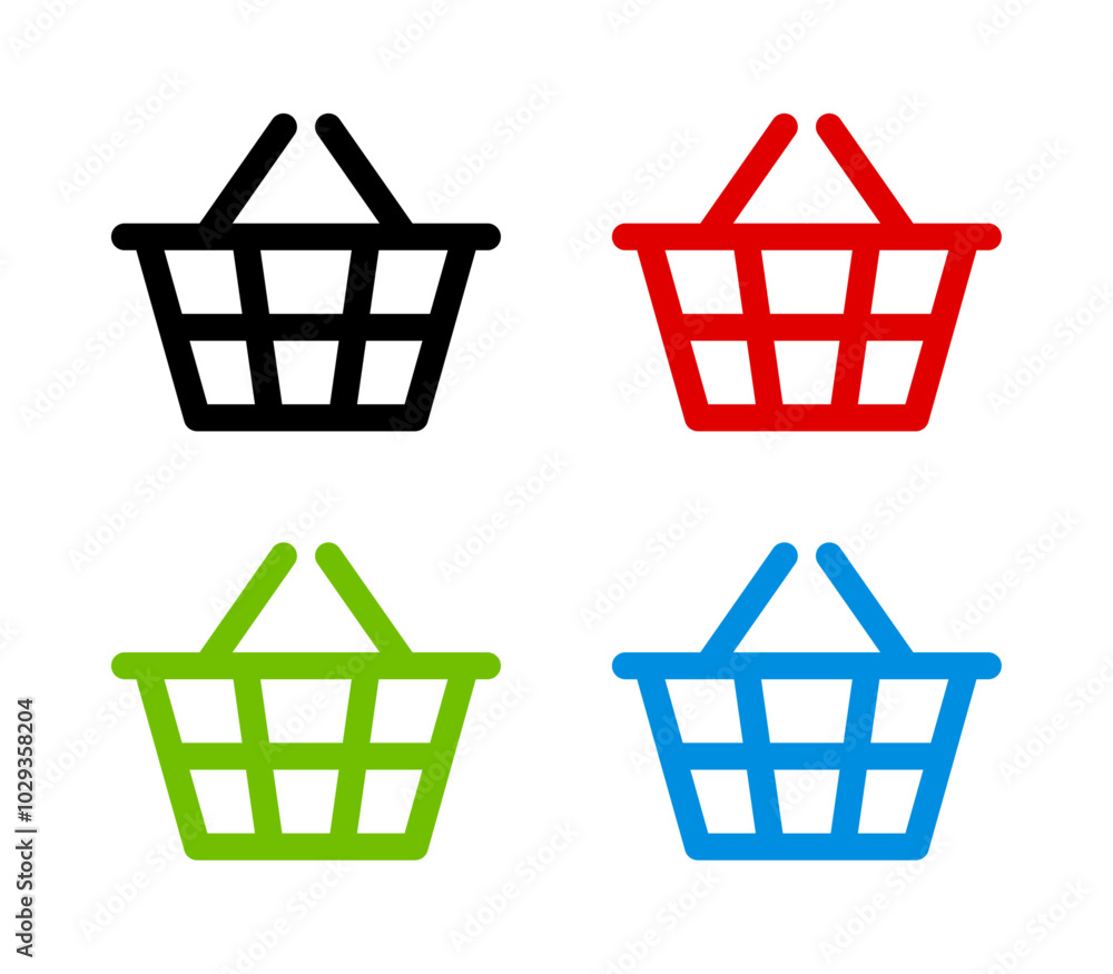 Shopping basket icon set Shopping basket icon set
