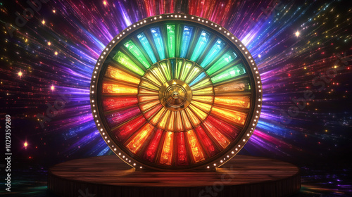 Wallpaper Mural Illuminated Colorful Wheel of Fortune with Glittering Lights Torontodigital.ca