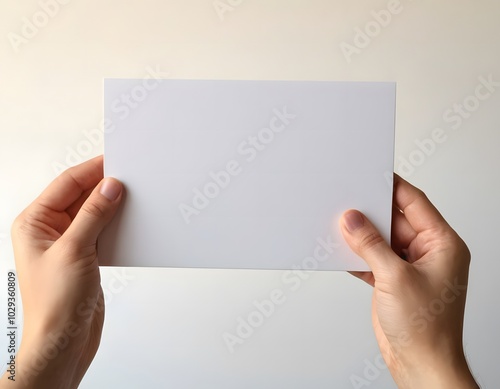 Wallpaper Mural hand holding blank business card horizontally Torontodigital.ca