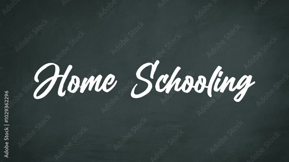 Home Schooling Hand Written Text Animation With Board Background Home Schooling Hand Written Text Animation With Board Background