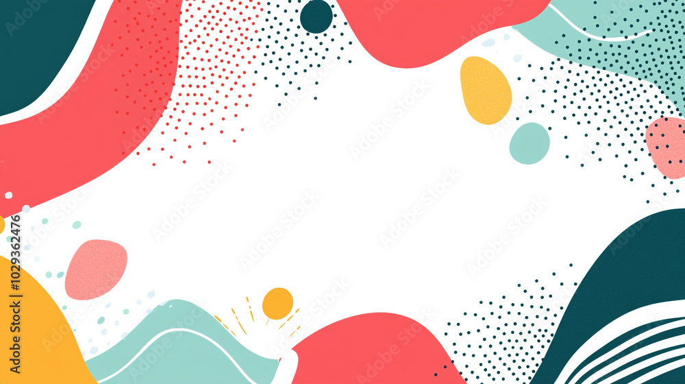 Abstract Colorful Background with Shapes and Dots Abstract Colorful Background with Shapes and Dots