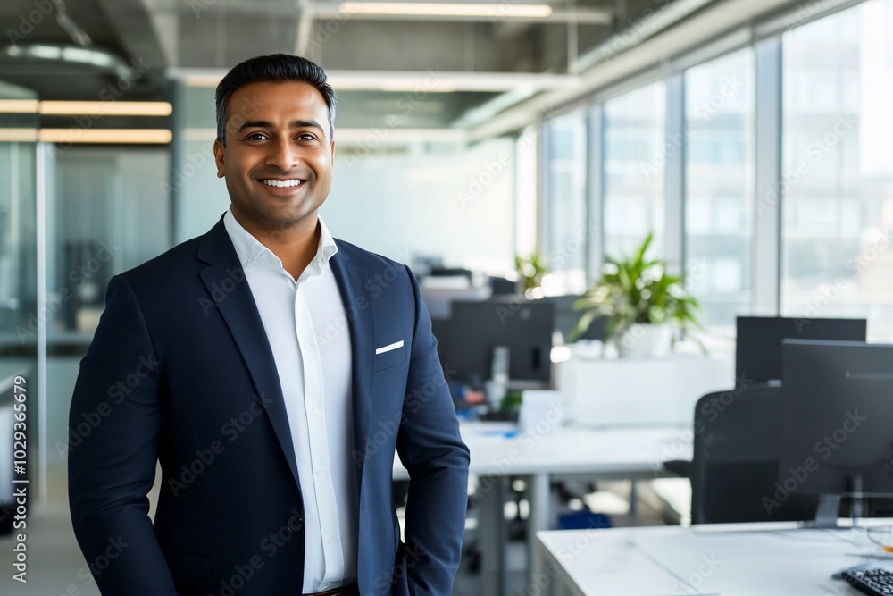 Confident Young Indian Businessman Smiling Confident Young Indian Businessman Smiling