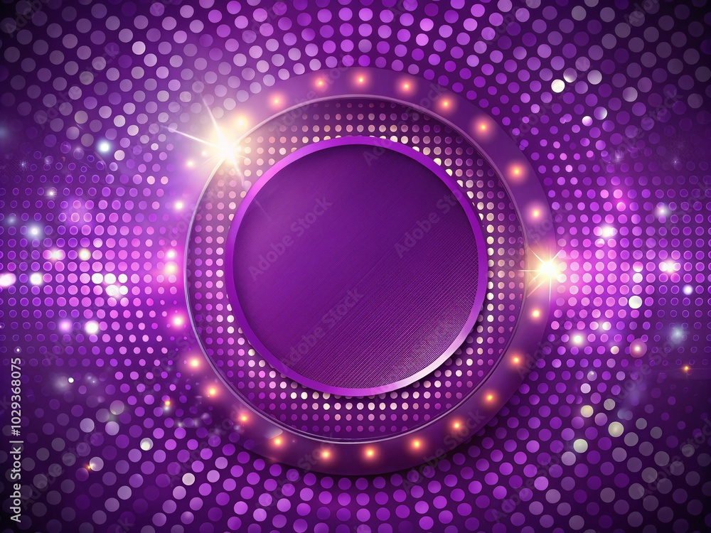 Glittering Purple Halftone Effect Abstract Background with Luxurious Round Frame Design Glittering Purple Halftone Effect Abstract Background with Luxurious Round Frame Design