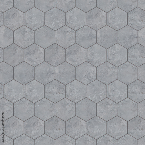 Concrete paving hexagon texture seamless