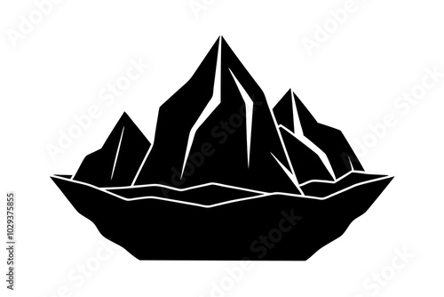 Iceberg vector silhouette | isolated vector silhouette illustration on white background