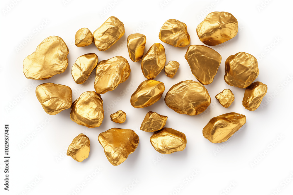 Top view gold nuggets on withe background. PNG cutout. Gold nuggets related themes. Gold investment. Buying and selling gold. Images for graphic designers. Isolated gold. Image for website Top view gold nuggets on withe background. PNG cutout. Gold nuggets related themes. Gold investment. Buying and selling gold. Images for graphic designers. Isolated gold. Image for website