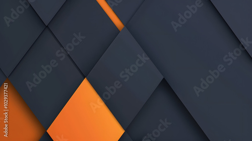 3D wallpaper cube triangle abstract color dark with orange light shining for web banner