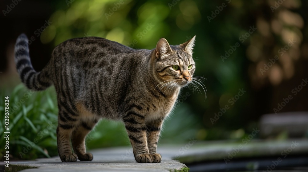 beautiful maine coon cat sitting on grass in summer beautiful maine coon cat sitting on grass in summer