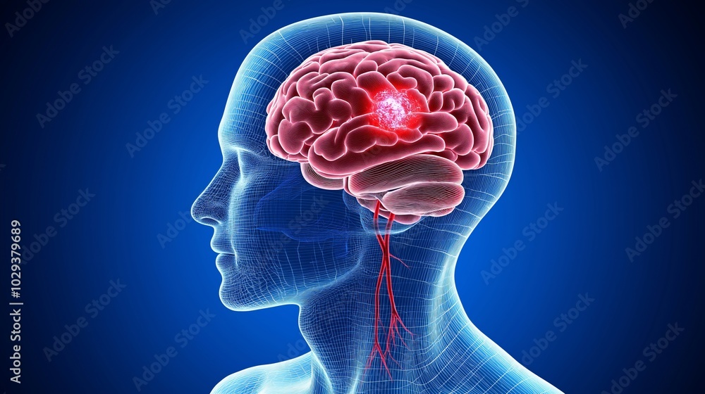 Abstract depiction of a human brain with glowing neural connections, symbolizing cognitive function, neuroscience, and the intricate structure of the nervous system, Gnerative Ai Abstract depiction of a human brain with glowing neural connections, symbolizing cognitive function, neuroscience, and the intricate structure of the nervous system, Gnerative Ai