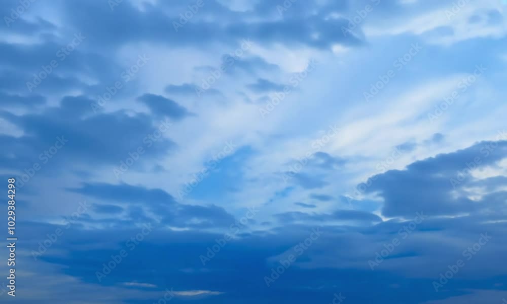Time-Lapse of Clear Blue Sky with Rolling Puffy Clouds in 4K. Time-Lapse of Clear Blue Sky with Rolling Puffy Clouds in 4K.