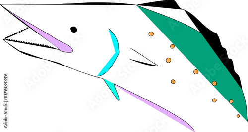 An artsy Spanish Mackerel fish