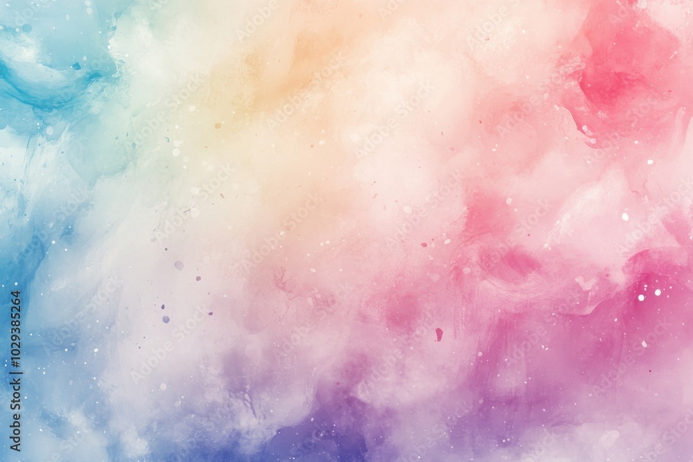 Fototapeta premium Pastel watercolor background with soft rainbow tones. 