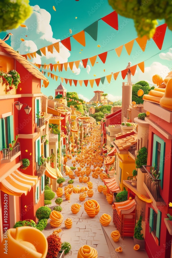 Naklejka premium Pasta Parade of Whimsical Delights