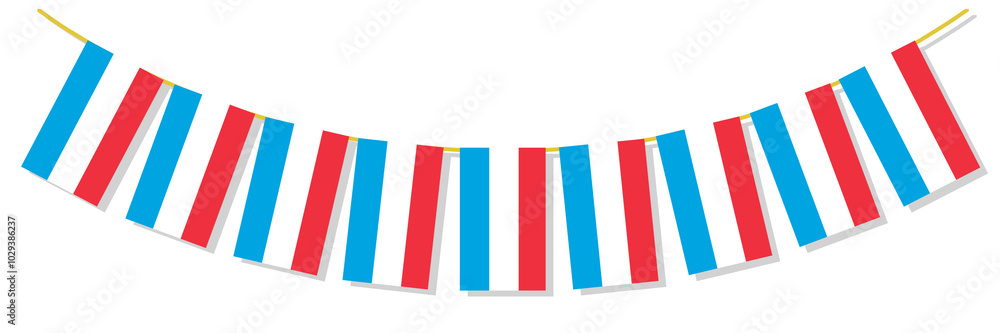 Obraz premium flag of luxembourg, state flag of luxembourg, bunting flag of Luxembourg isolated on white, png, country flag, luxembourg, flag, country, bunting flag of Luxembourg png, sticker, banner, paper