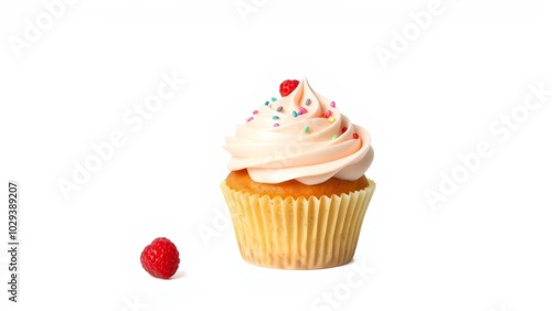 Delightful Cupcake on a Clear Canvas Isolated