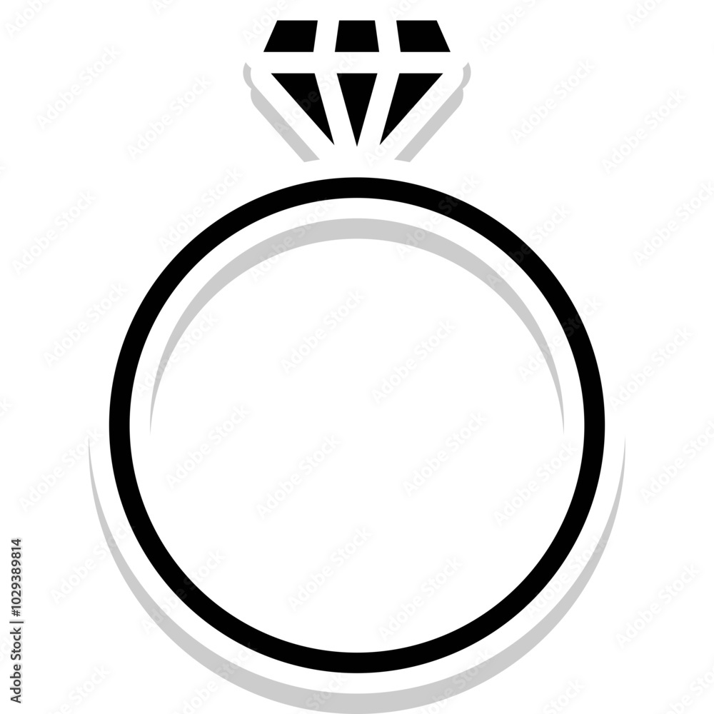 Diamond Ring vector icon in glyph style Diamond Ring vector icon in glyph style