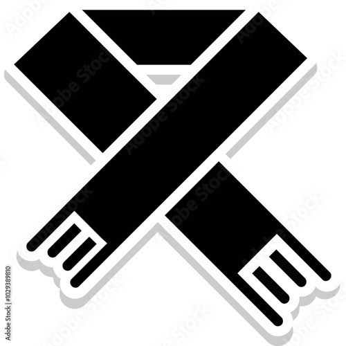Scarf vector icon in glyph style 