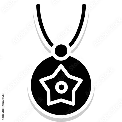 Necklace vector icon in glyph style 
