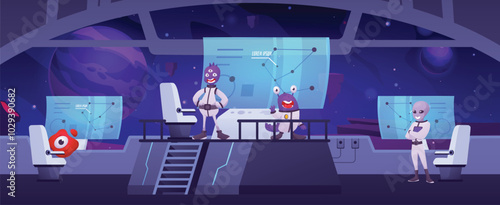 Spaceship with aliens.