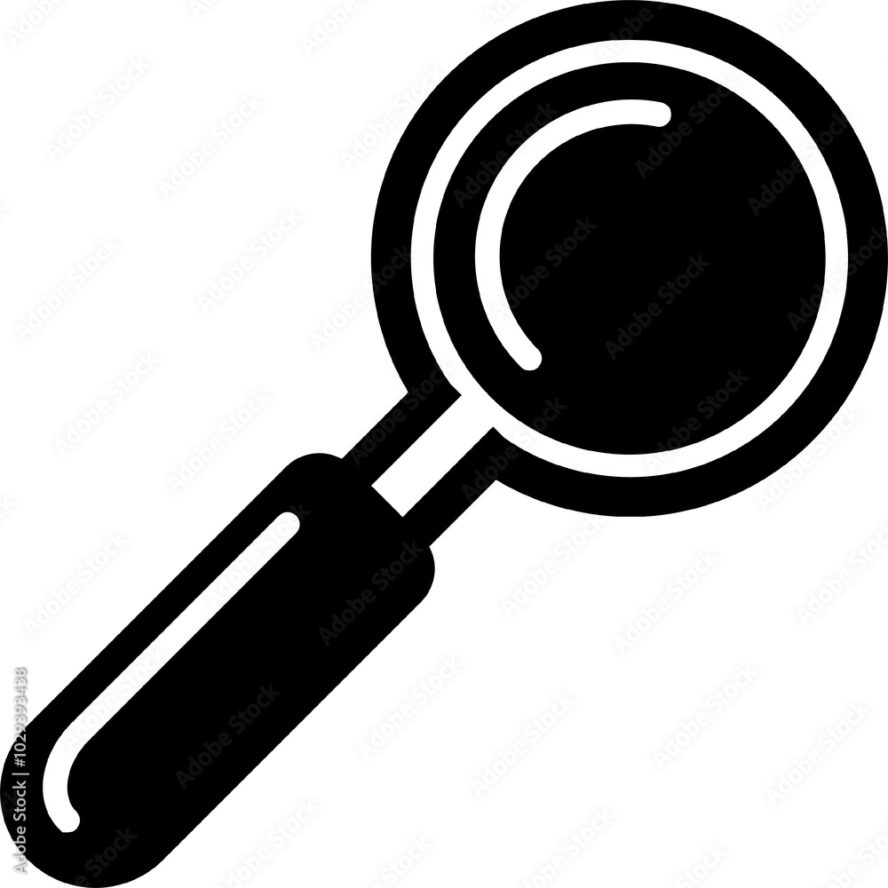 black line art icon symbol of a magnifying glass isolated on white, microscope, resembling the actions of search, check, inspect, investigate, seek, look for, zoom black line art icon symbol of a magnifying glass isolated on white, microscope, resembling the actions of search, check, inspect, investigate, seek, look for, zoom