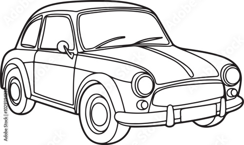 Classic Car line art vector illustration