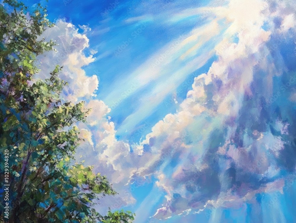 Shimmering Sunlight: A Breath of Fresh Air in the Spring Sky Shimmering Sunlight: A Breath of Fresh Air in the Spring Sky