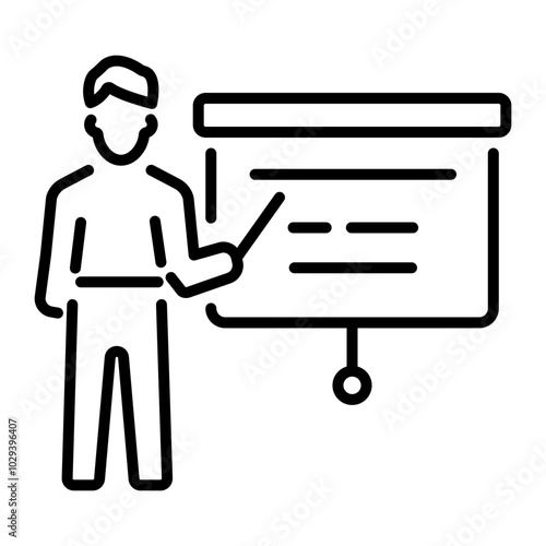 Instructor icon in linear style 