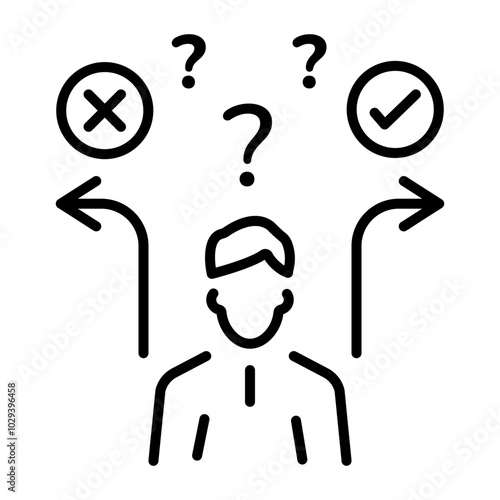 Decision making icon in linear style