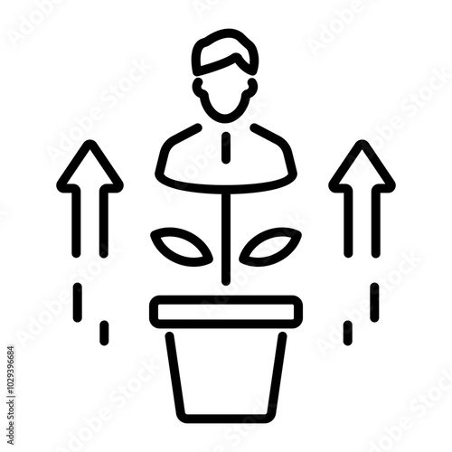 A linear icon of personal growth 
