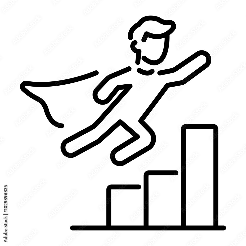 A line style icon of rapid progress A line style icon of rapid progress