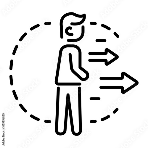 Comfort zone icon in line style 