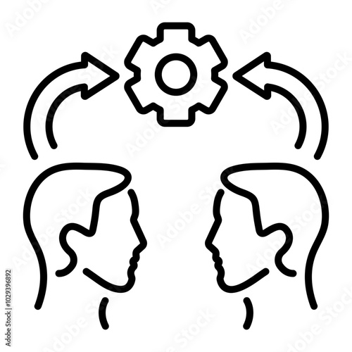 Synergy icon in outline style 