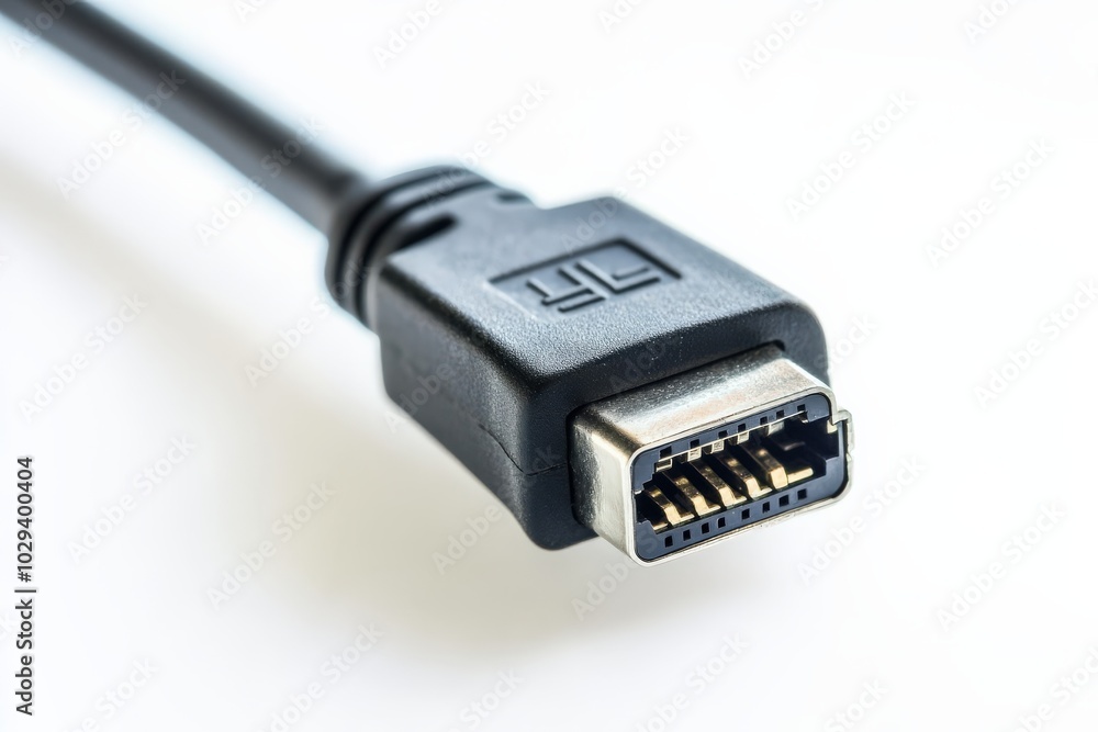 Ethernet Cable. Closeup View of Curved Cable Plug Connector for Network Connection Ethernet Cable. Closeup View of Curved Cable Plug Connector for Network Connection