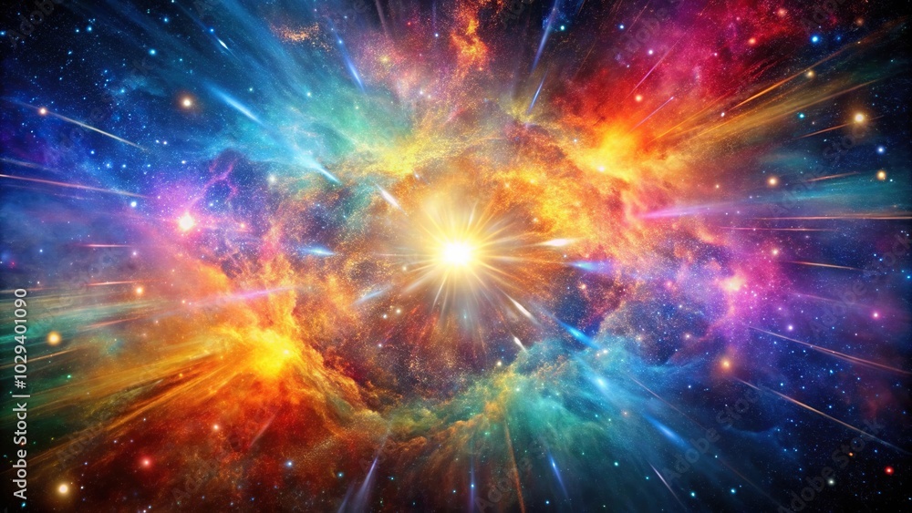 Cosmic explosion of colors with exploding stars and galaxies that create a sense of movement and energy, surreal, space, galaxy Cosmic explosion of colors with exploding stars and galaxies that create a sense of movement and energy, surreal, space, galaxy