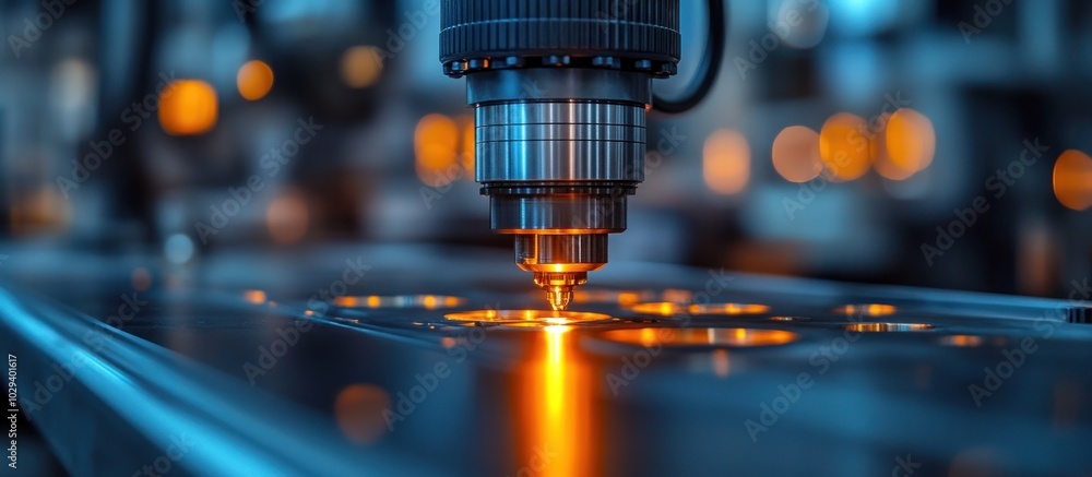 A close-up of a laser cutting machine in operation, highlighting precision and technology. A close-up of a laser cutting machine in operation, highlighting precision and technology.