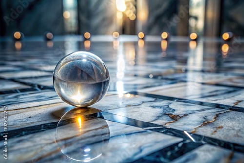 Wallpaper Mural Marble floor with scattered marble shards and a single marble orb in the center, pebbles, design, texture Torontodigital.ca