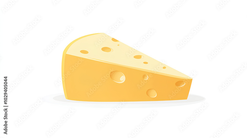 a piece of cheese on a white background in the flat style a piece of cheese on a white background in the flat style